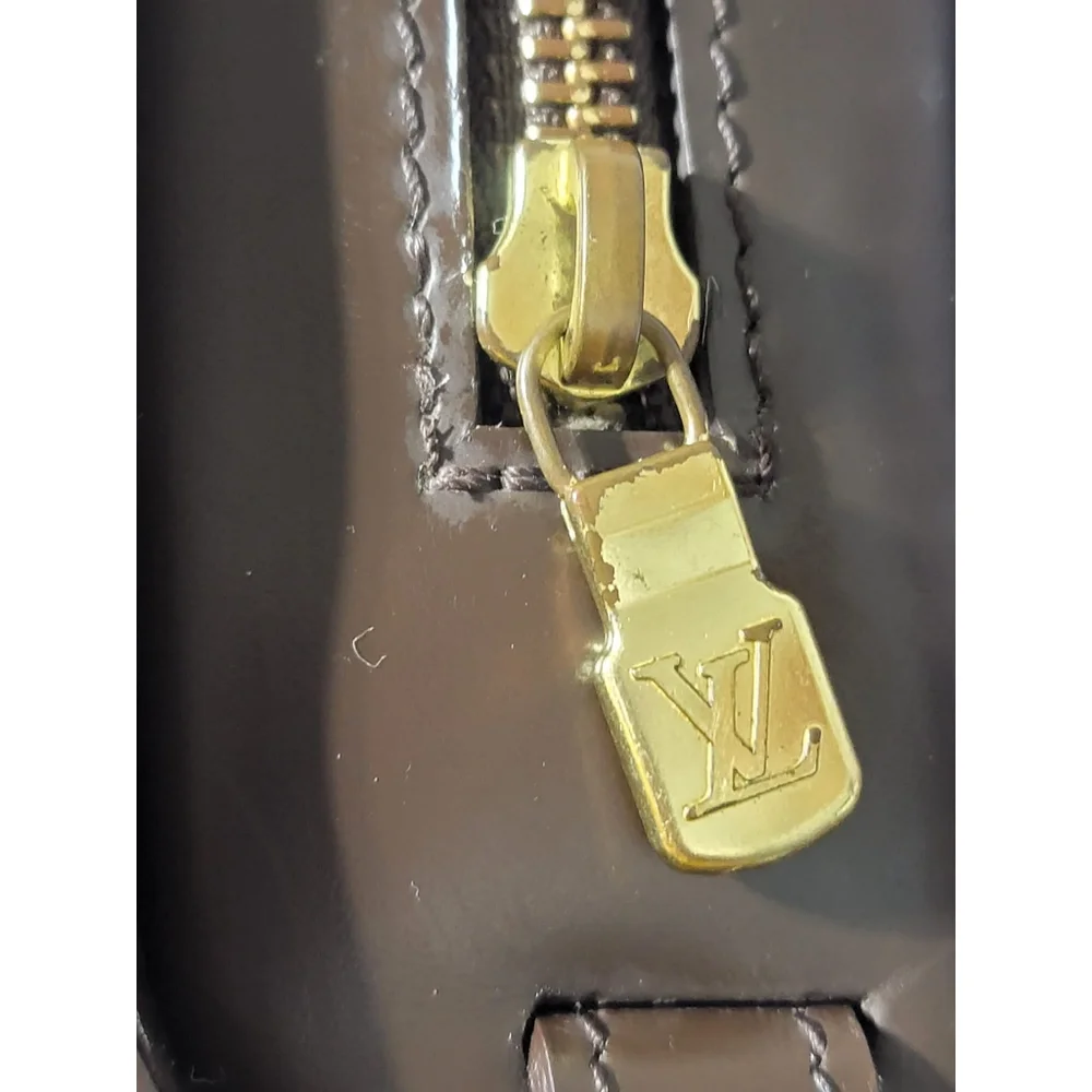 LOUIS VUITTON Damier Ebene Pochette Saint Louis Clutch Bag Brown
